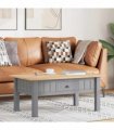 vidaXL Coffee Table Grey 100x60x43.5 cm Solid Pine Wood Panama Range