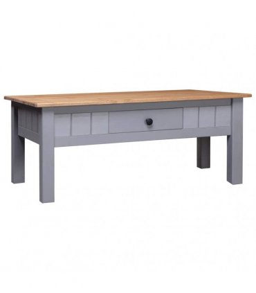 vidaXL Coffee Table Grey 100x60x43.5 cm Solid Pine Wood Panama Range