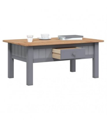 vidaXL Coffee Table Grey 100x60x43.5 cm Solid Pine Wood Panama Range