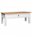 vidaXL Coffee Table White 100x60x43.5 cm Solid Pine Wood Panama Range