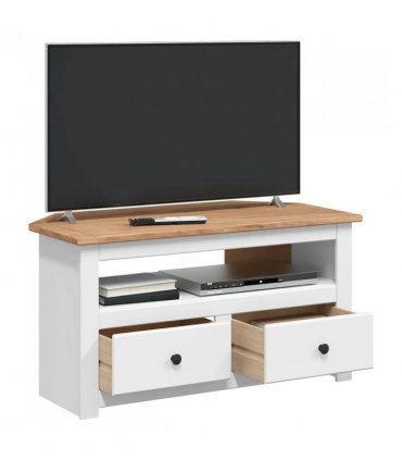 vidaXL Corner TV Cabinet White 93x49x49 cm Solid Pine Panama Range
