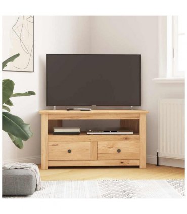 vidaXL Corner TV Cabinet 93x49x49 cm Solid Pine Panama Range — Colour: brown