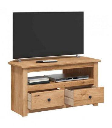 vidaXL Corner TV Cabinet 93x49x49 cm Solid Pine Panama Range — Colour: brown