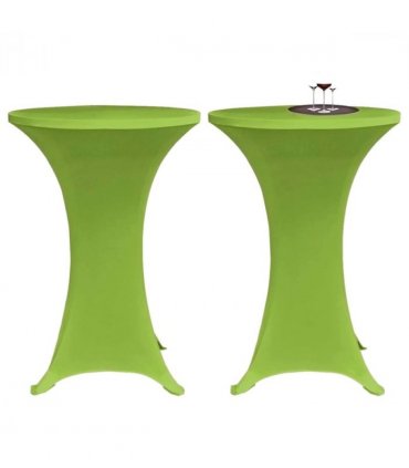 vidaXL Stretch Table Cover 2 pcs 70 cm Green