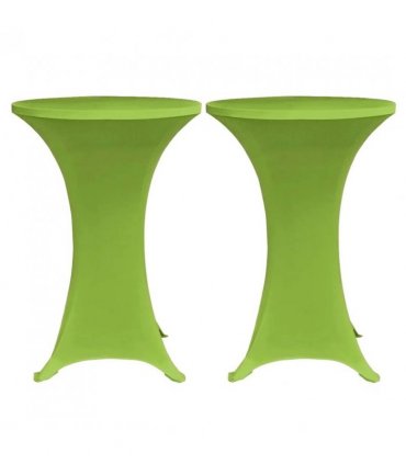 vidaXL Stretch Table Cover 2 pcs 70 cm Green