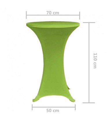 vidaXL Stretch Table Cover 2 pcs 70 cm Green