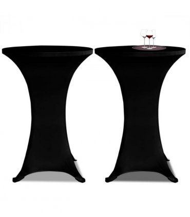 Standing Table Cover Ø80cm Black Stretch 2 pcs — Size: 80 cm
