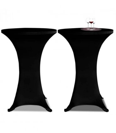 Standing Table Cover Ø60cm Black Stretch 2 pcs — Size: 60 cm
