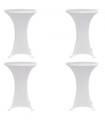 vidaXL Standing Table Cover Ø60 cm White Stretch 4 pcs