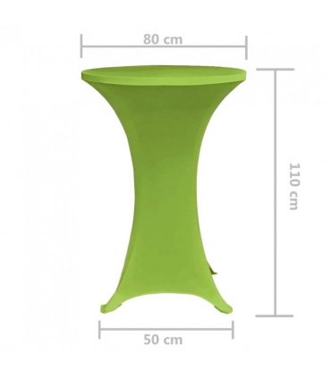 vidaXL Stretch Table Cover 2 pcs 80 cm Green