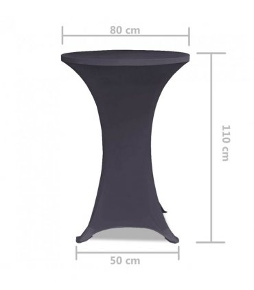 vidaXL Stretch Table Cover 2 pcs 80 cm Anthracite