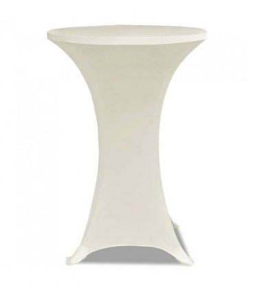 Standing Table Cover Ø80cm Cream Stretch 2 pcs — Size: 80 cm