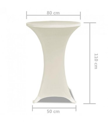 Standing Table Cover Ø80cm Cream Stretch 2 pcs — Size: 80 cm