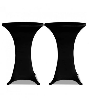 Standing Table Cover Ø70cm Black Stretch 2 pcs — Size: 70 cm