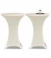 Standing Table Cover Ø60cm Cream Stretch 2 pcs — Size: 60 cm