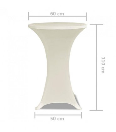 Standing Table Cover Ø60cm Cream Stretch 2 pcs — Size: 60 cm