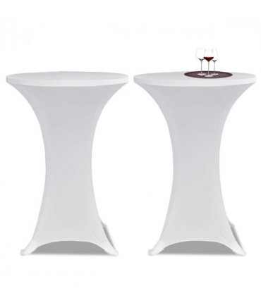Standing Table Cover Ø80cm White Stretch 2 pcs — Size: 80 cm
