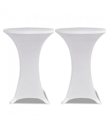 Standing Table Cover Ø80cm White Stretch 2 pcs — Size: 80 cm