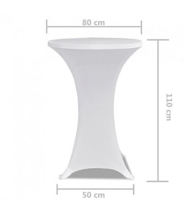 Standing Table Cover Ø80cm White Stretch 2 pcs — Size: 80 cm