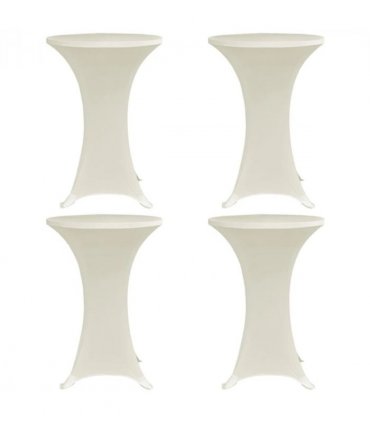 vidaXL Standing Table Cover Ø70 cm Cream Stretch 4 pcs