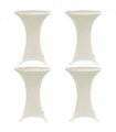 vidaXL Standing Table Cover Ø70 cm Cream Stretch 4 pcs