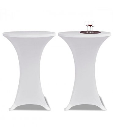 Standing Table Cover Ø70cm White Stretch 2 pcs — Size: 70 cm