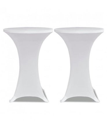 Standing Table Cover Ø70cm White Stretch 2 pcs — Size: 70 cm