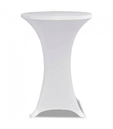 Standing Table Cover Ø70cm White Stretch 2 pcs — Size: 70 cm
