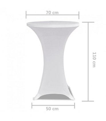 Standing Table Cover Ø70cm White Stretch 2 pcs — Size: 70 cm