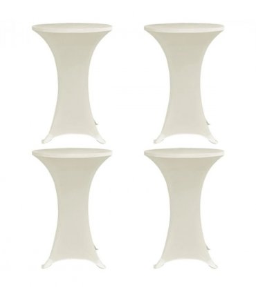 vidaXL Standing Table Cover Ø80 cm Cream Stretch 4 pcs