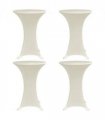 vidaXL Standing Table Cover Ø80 cm Cream Stretch 4 pcs