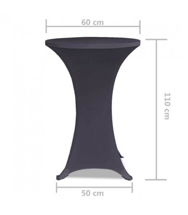 vidaXL Stretch Table Cover 2 pcs 60 cm Anthracite