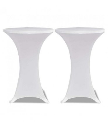 Standing Table Cover Ø 60cm White Stretch 2 pcs — Size: 60 cm