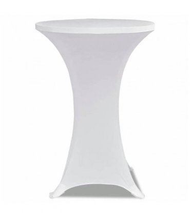 Standing Table Cover Ø 60cm White Stretch 2 pcs — Size: 60 cm