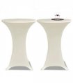 Standing Table Cover Ø70cm Cream Stretch 2 pcs — Size: 70 cm