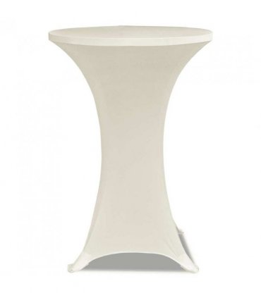 Standing Table Cover Ø70cm Cream Stretch 2 pcs — Size: 70 cm