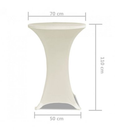 Standing Table Cover Ø70cm Cream Stretch 2 pcs — Size: 70 cm