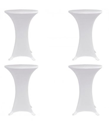 vidaXL Standing Table Cover Ø80 cm White Stretch 4 pcs
