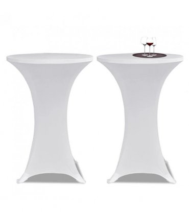 vidaXL Standing Table Cover Ø80 cm White Stretch 4 pcs