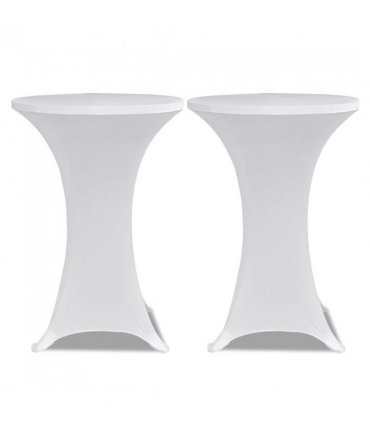 vidaXL Standing Table Cover Ø80 cm White Stretch 4 pcs