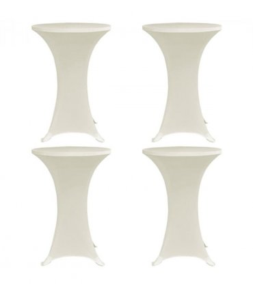 vidaXL Standing Table Cover Ø60 cm Cream Stretch 4 pcs