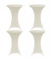 vidaXL Standing Table Cover Ø60 cm Cream Stretch 4 pcs