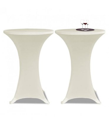 vidaXL Standing Table Cover Ø60 cm Cream Stretch 4 pcs