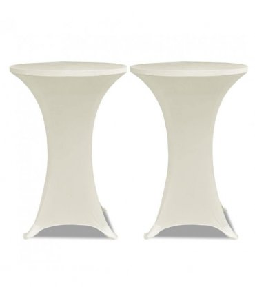 vidaXL Standing Table Cover Ø60 cm Cream Stretch 4 pcs