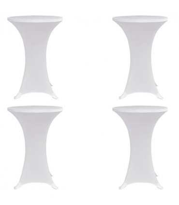 vidaXL Standing Table Cover Ø70 cm White Stretch 4 pcs