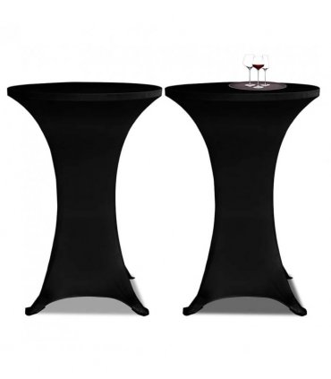 vidaXL Standing Table Cover Ø80 cm Black Stretch 4 pcs