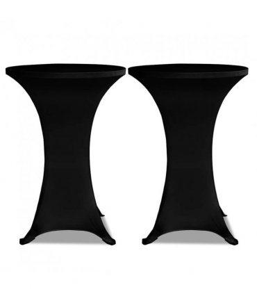 vidaXL Standing Table Cover Ø80 cm Black Stretch 4 pcs