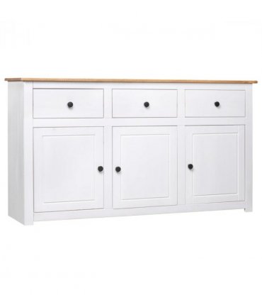 vidaXL Sideboard White 135x40x80 cm Solid Pinewood Panama Range