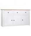 vidaXL Sideboard White 135x40x80 cm Solid Pinewood Panama Range