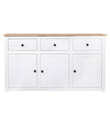 vidaXL Sideboard White 135x40x80 cm Solid Pinewood Panama Range